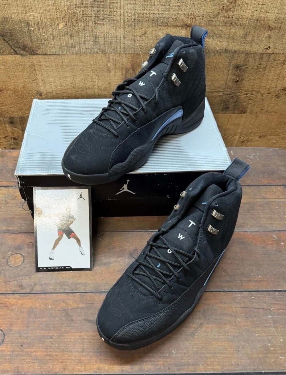 Air Jordan 12 Retro Nubuck Size 14 Black University Blue